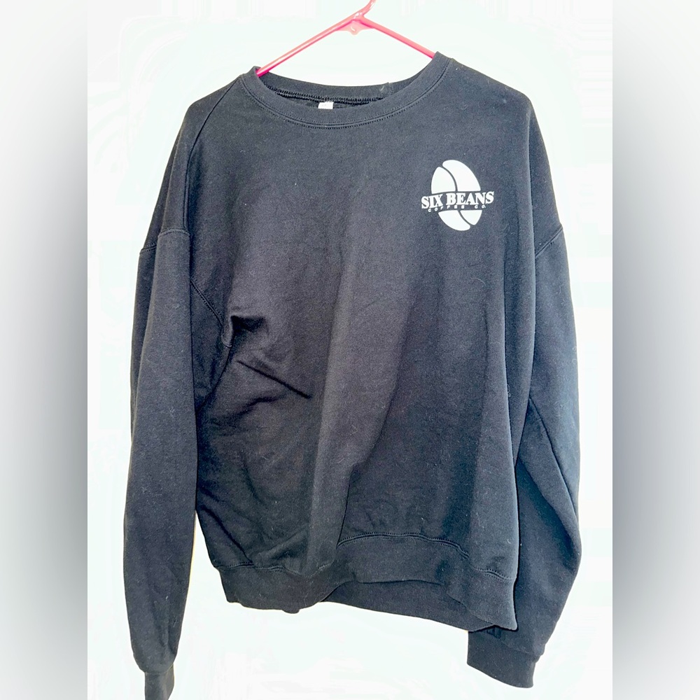 Black Men's Sweater Six beans coffee Logo
